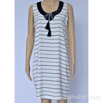 Women Striped Sleeveless Dress